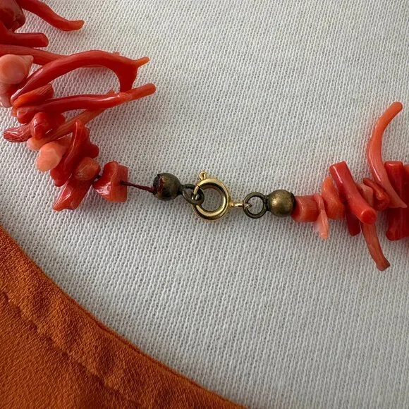 Vintage Red Branch Coral Necklace 18 Inches - Picture 2 of 4